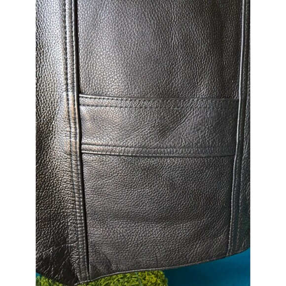 Men's MB ELITE Black Genuine Leather Motorcycle Riding Vest L-XL - Picture 11 of 14